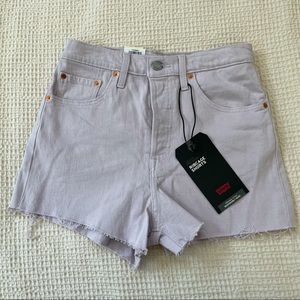 Levi’s Lavender Ribcage Shorts